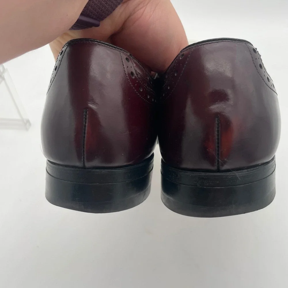 Johnston & Murphy Aristocraft Cordovan Leather‎ Wingtip Oxford Shoe 9.5 USA